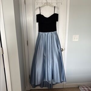 Elegant Black and Blue Gown